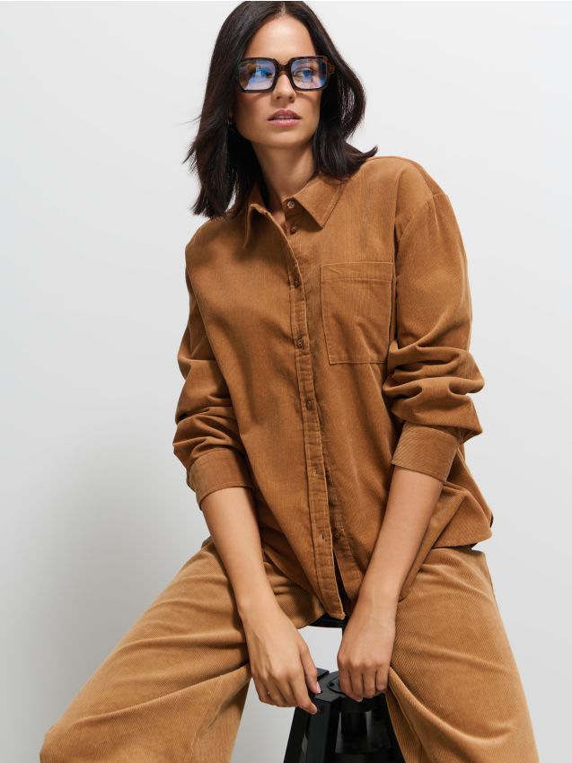 Cămașă din catifea reiată