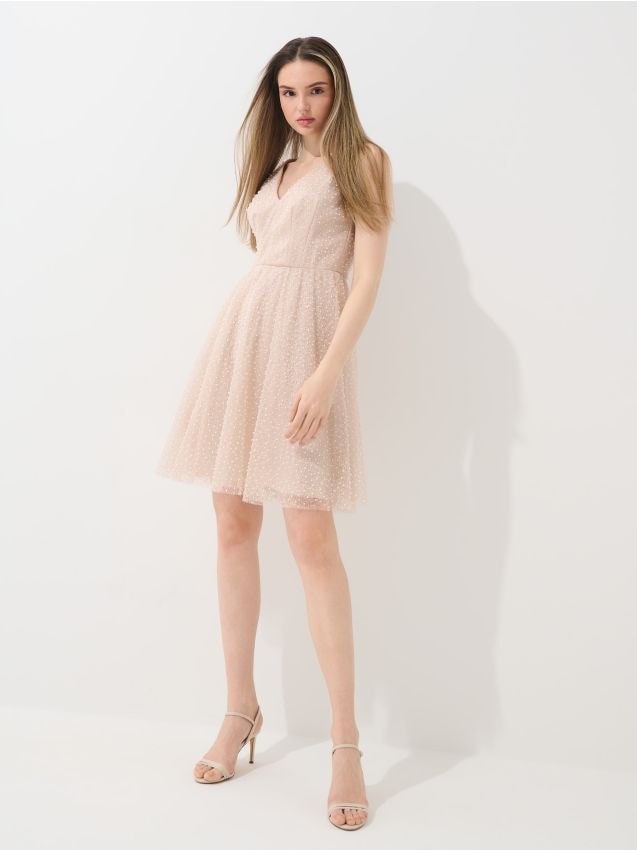 Rochie mini cu cusătură metalizată
