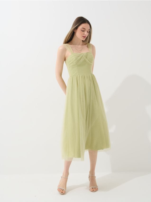 Tüll-Kleid Midi