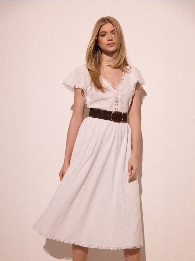 Rochie midi cu mânecă scurtă