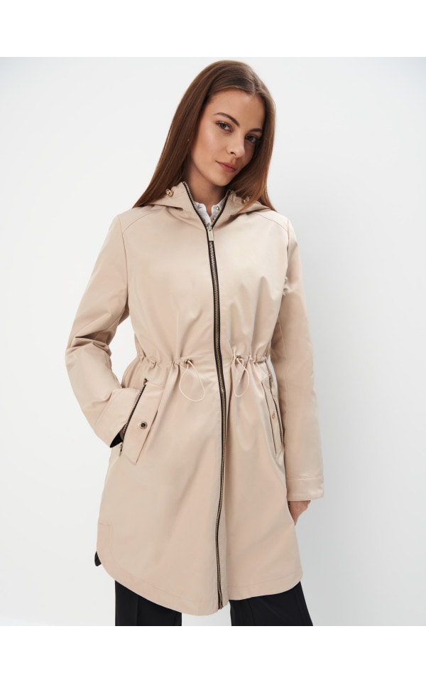 めい 0430 Dwustronna kurtka parka Kolor beżowy - MOHITO - 086DS-08X