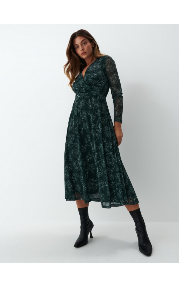 Sukienka midi z kopertowym dekoltem, MOHITO, 3496U-79P, https://www.mohito.com/pl/pl/sukienka-midi-z-kopertowym-dekoltem-3496u-79p