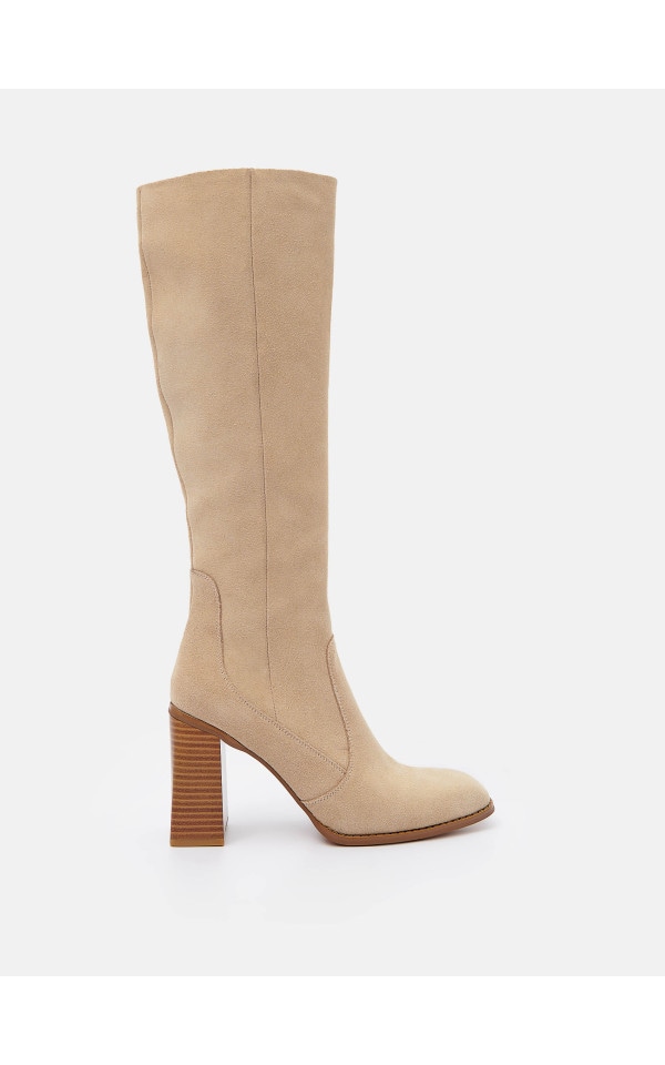 Stivali in pelle con tacco alto Colore beige MOHITO 525CE 80X