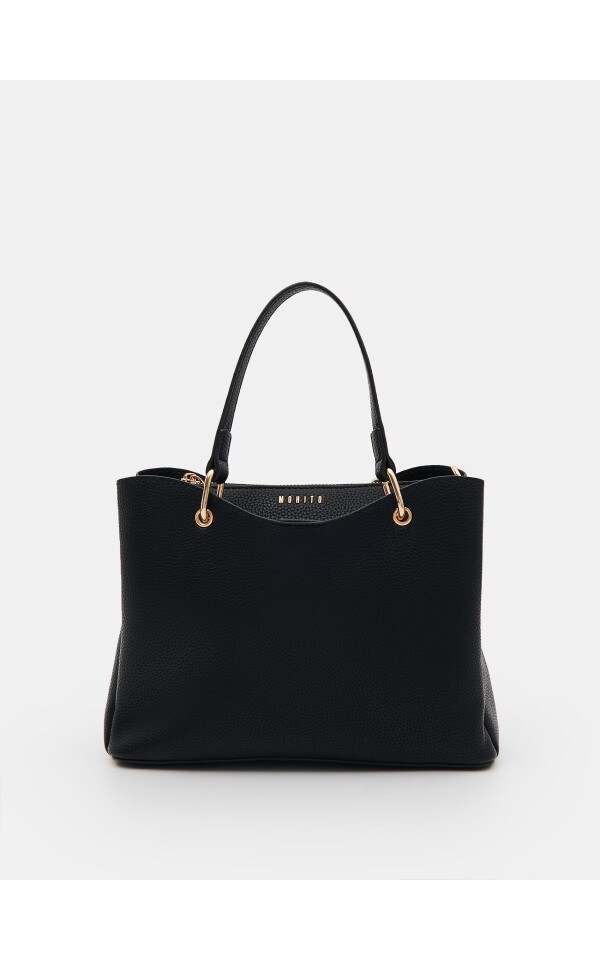 ほはほ Torebka city bag z brelokiem Kolor czarny - MOHITO - 5796I-99X