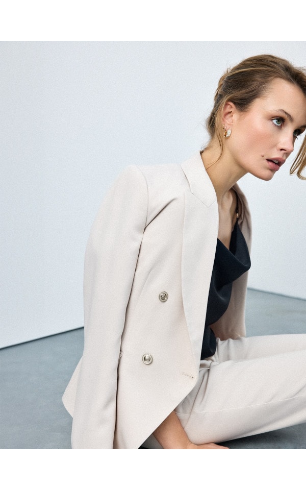 Marimokunです Dwurzędowa marynarka Kolor czarny - MOHITO - 0081Y-99X