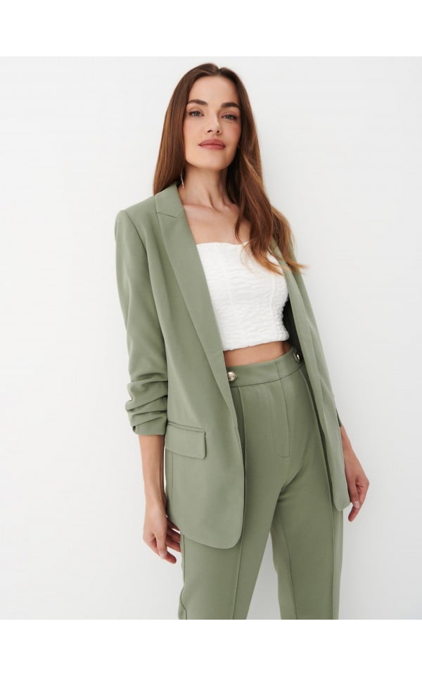 Marynarka bez zapięcia Kolor khaki - MOHITO - 9049U-87X