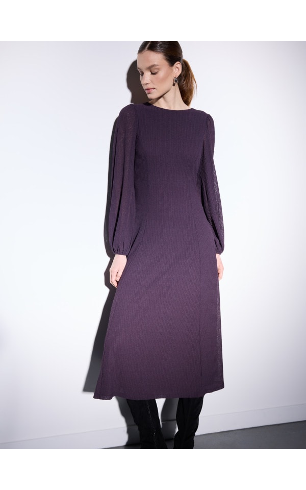 Abito Midi Aderente Con Maniche Lunghe E Scollo Quadrato In Rete Per Donne - Eleganza Per Matrimoni, Cocktail E Serate Speciali